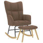 Chaise à bascule avec repose-pied Marron Tissu - Imagem 1