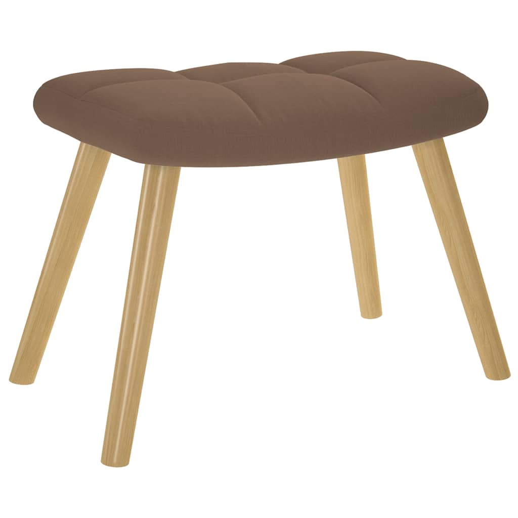 Chaise à bascule avec repose-pied Marron Tissu - Imagem 5