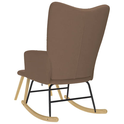 Chaise à bascule avec repose-pied Marron Tissu - Imagem 7