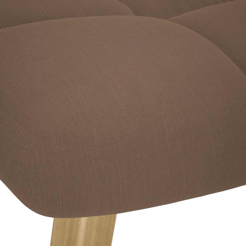 Chaise à bascule avec repose-pied Marron Tissu - Imagem 8