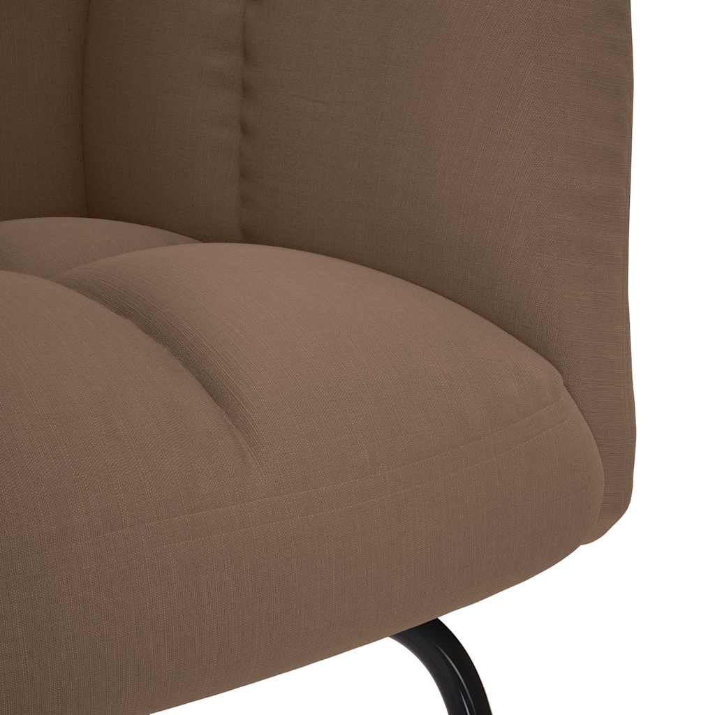 Chaise à bascule avec repose-pied Marron Tissu - Imagem 9