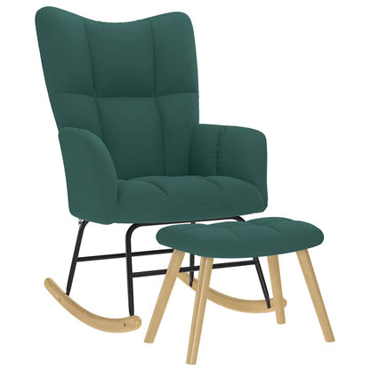 Chaise à bascule avec repose-pied - Style scandinave - Tissu - Sensuri Maison
