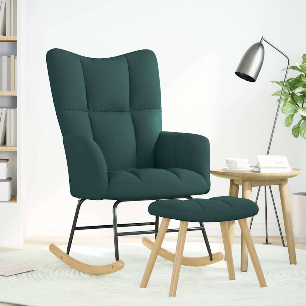 Chaise à bascule avec repose-pied - Style scandinave - Tissu - Sensuri Maison