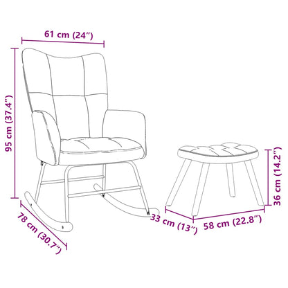 Chaise à bascule avec repose-pied - Style scandinave - Tissu - Sensuri Maison