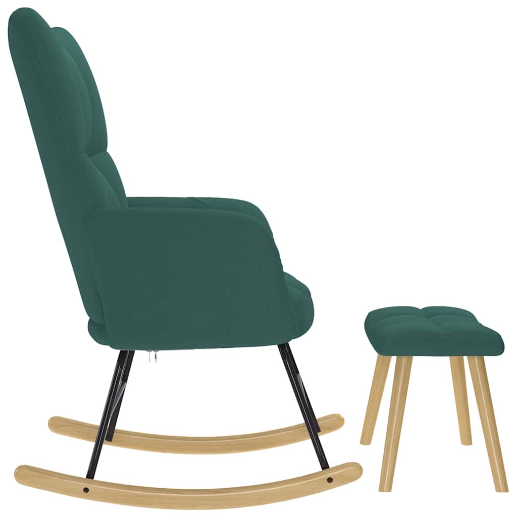 Chaise à bascule avec repose-pied - Style scandinave - Tissu - Sensuri Maison