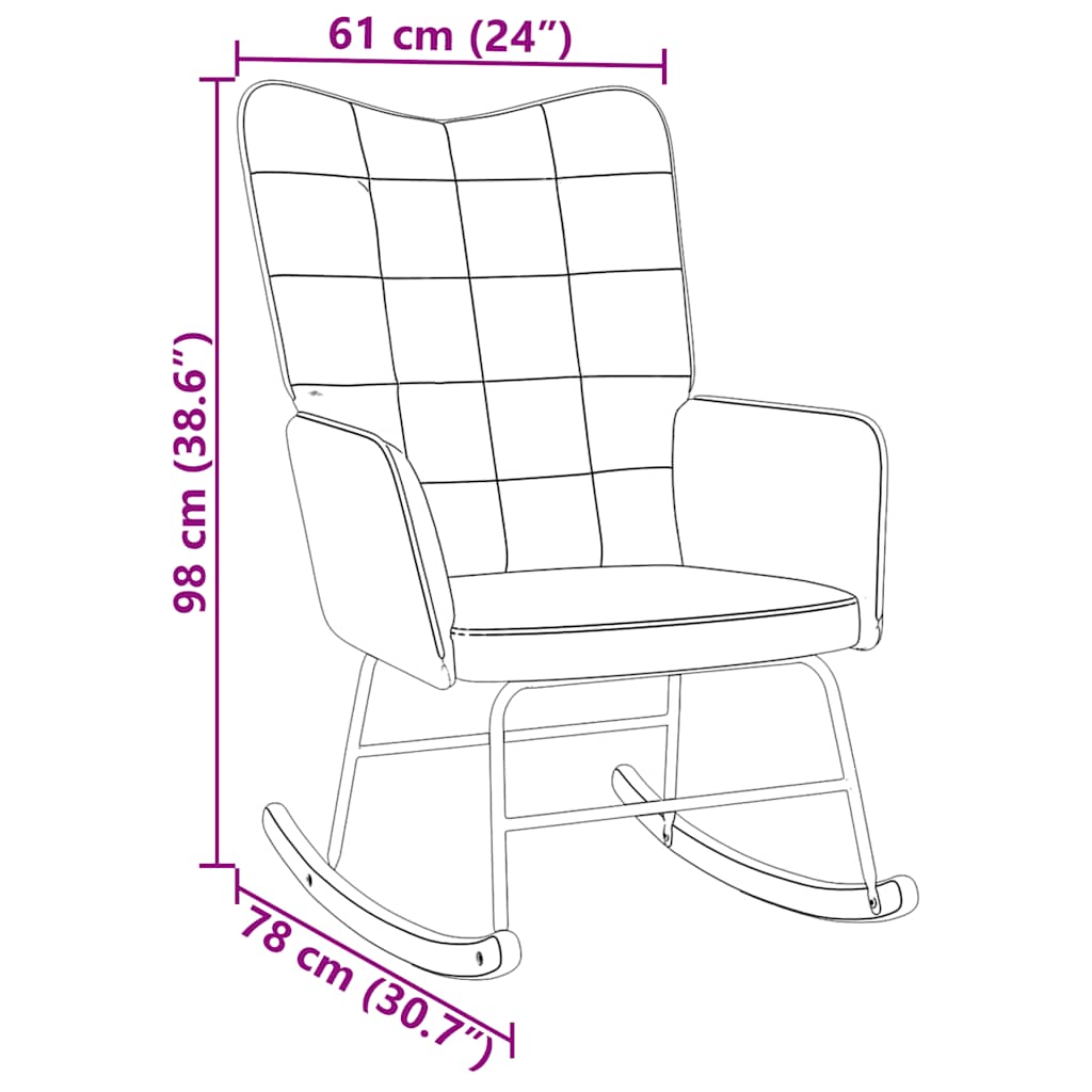 Chaise à bascule  Velours - Imagem 8