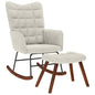 Chaise à bascule avec tabouret en velours - Imagem 1