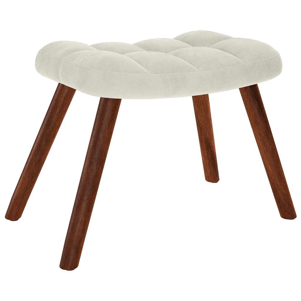 Chaise à bascule avec tabouret en velours - Imagem 5