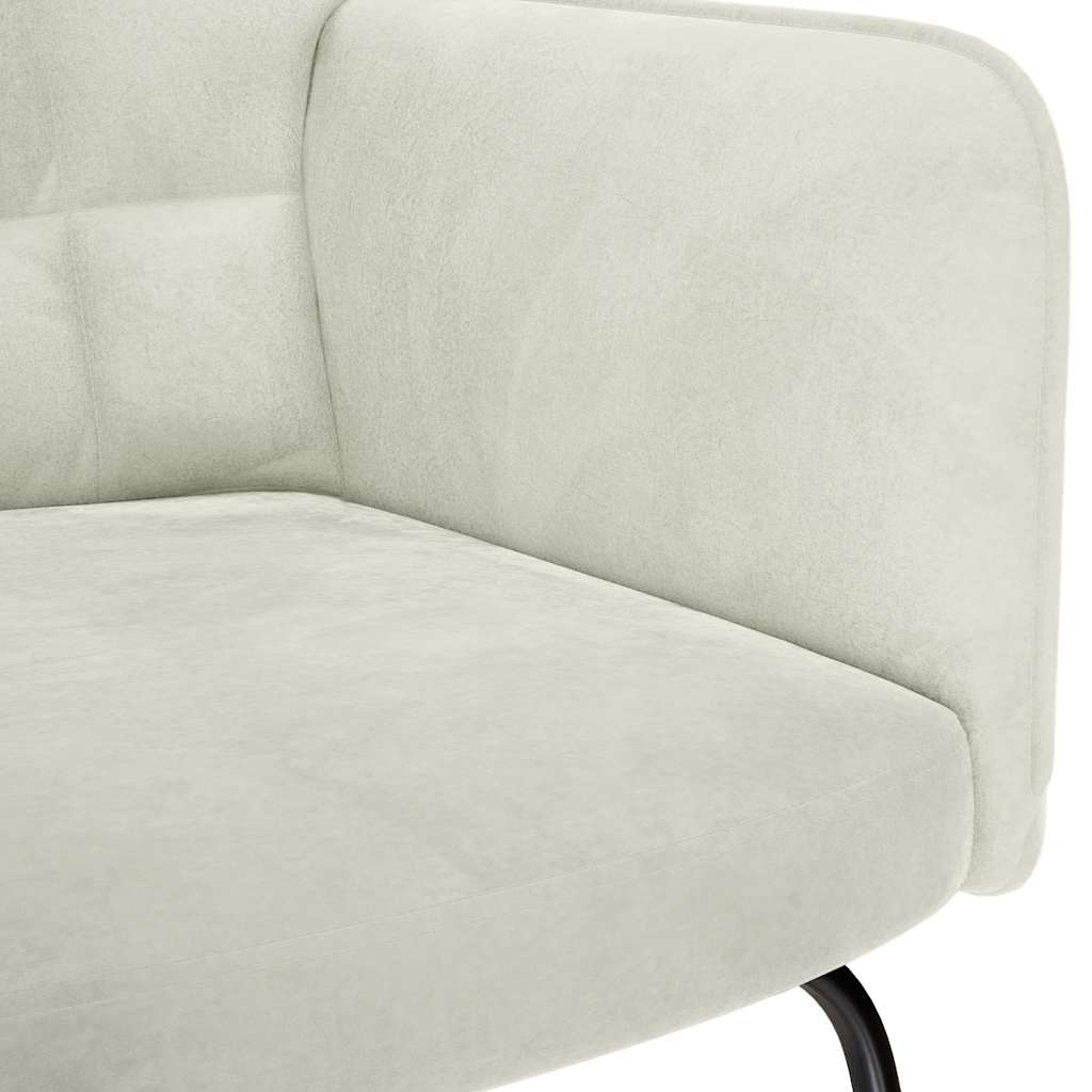 Chaise à bascule avec tabouret en velours - Imagem 8