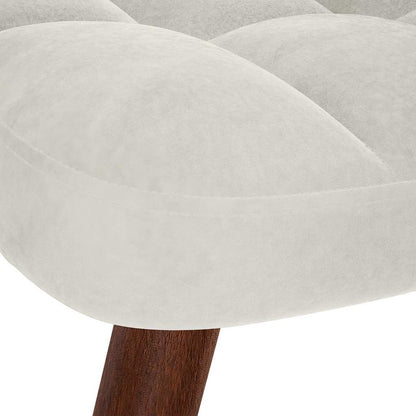 Chaise à bascule avec tabouret en velours - Imagem 9