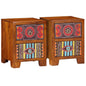 Table de chevet 2 pcs 35x35x45 cm bois d'acacia massif - Imagem 1