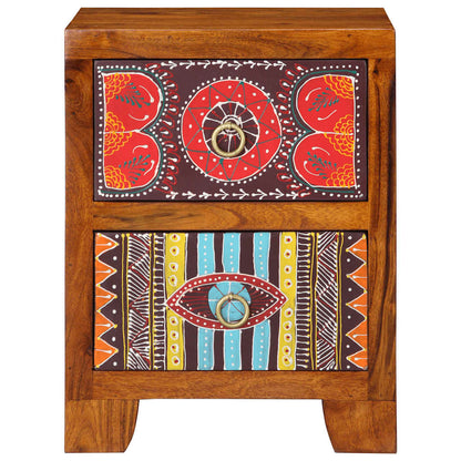 Table de chevet 2 pcs 35x35x45 cm bois d'acacia massif - Imagem 2