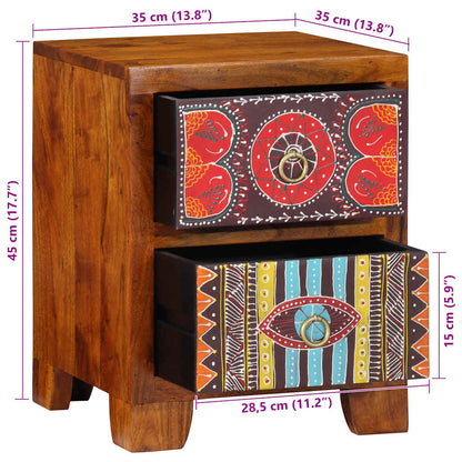 Table de chevet 2 pcs 35x35x45 cm bois d'acacia massif - Imagem 9
