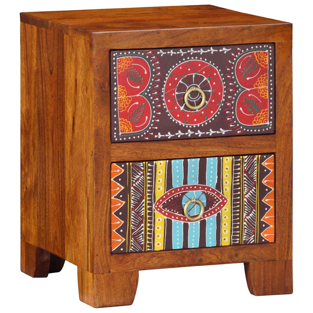 Table de chevet 2 pcs 35x35x45 cm bois d'acacia massif - Imagem 10