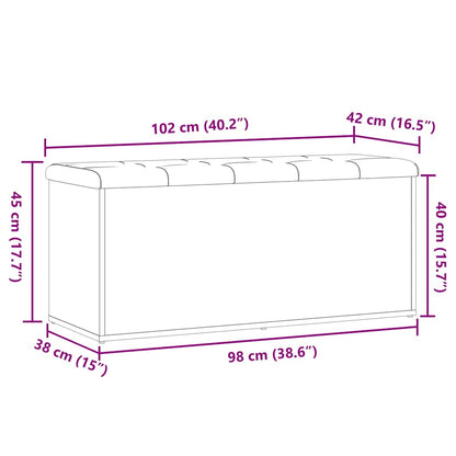 Banc de rangement vieux bois 102x42x45 cm bois d'ingénierie - Imagem 9