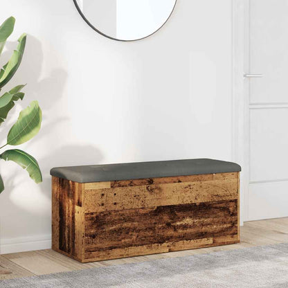 Banc de rangement vieux bois 102x42x45 cm bois d'ingénierie - Imagem 1
