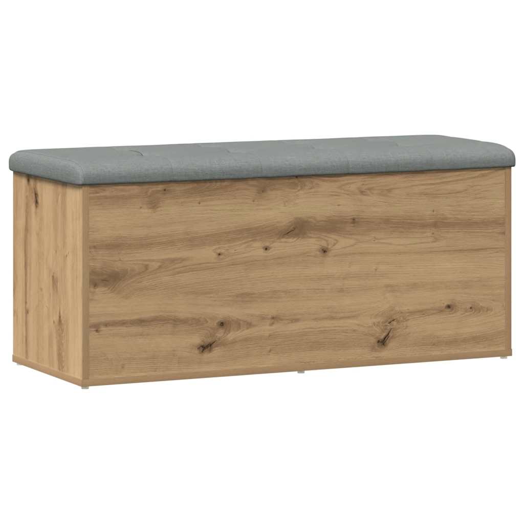 Banc de rangement Chêne artisanal 102x42x45 cm Bois d'ingénierie - Imagem 2