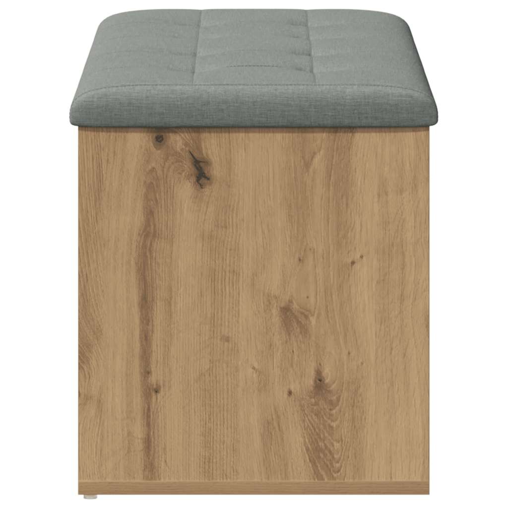 Banc de rangement Chêne artisanal 102x42x45 cm Bois d'ingénierie - Imagem 4