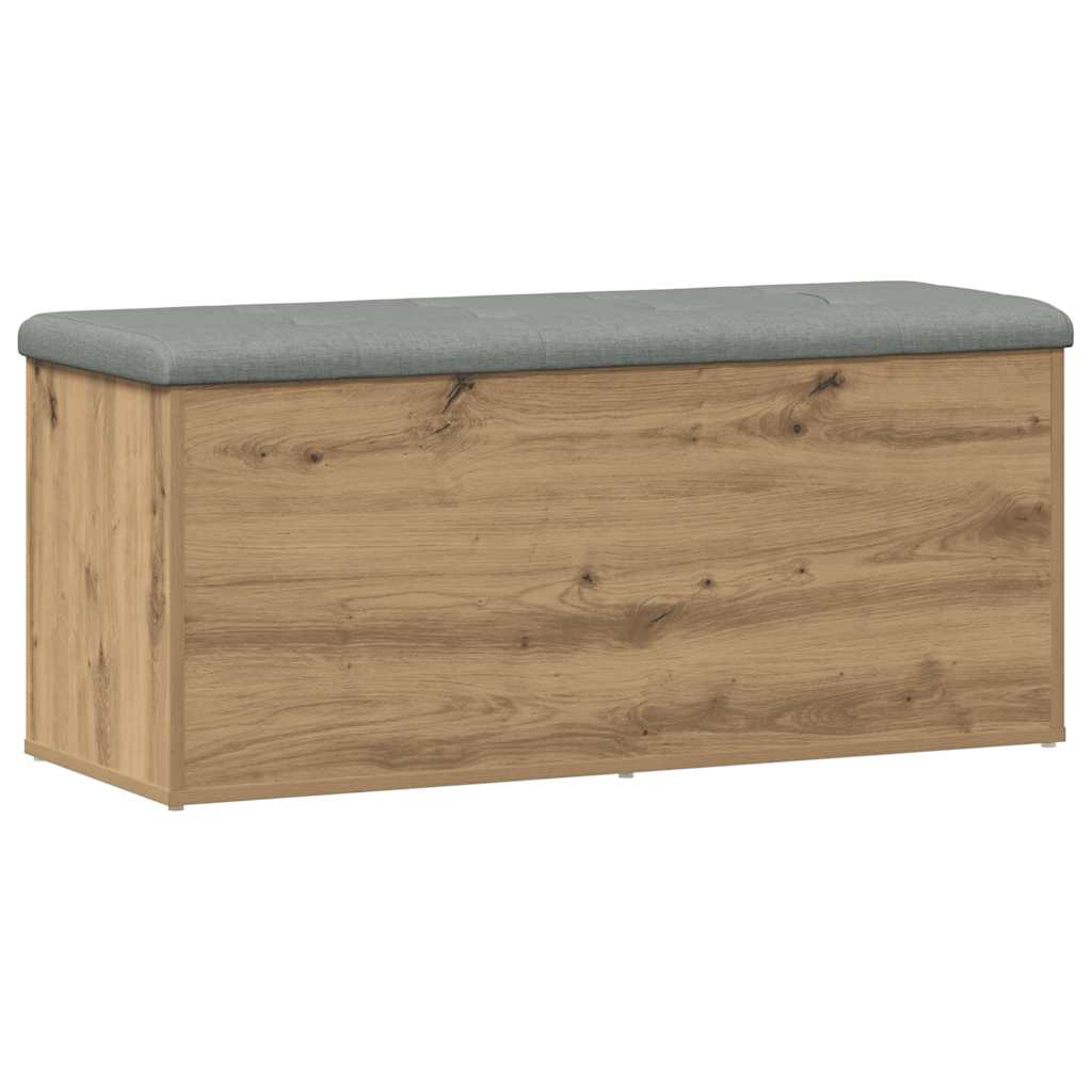 Banc de rangement Chêne artisanal 102x42x45 cm Bois d'ingénierie - Imagem 5