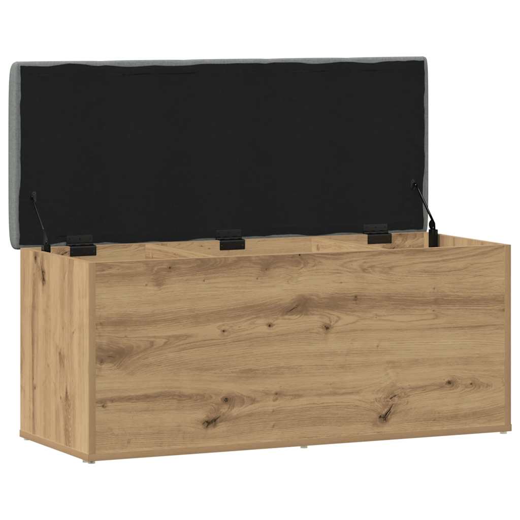 Banc de rangement Chêne artisanal 102x42x45 cm Bois d'ingénierie - Imagem 6