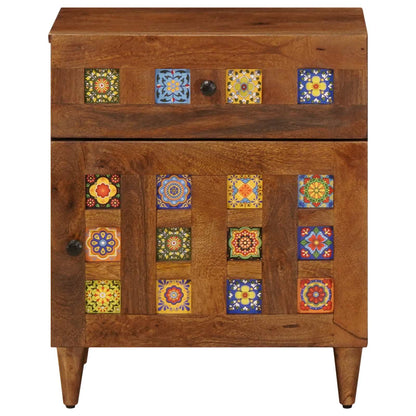Cabinet de chevet   Bois de mangue massif - Imagem 3