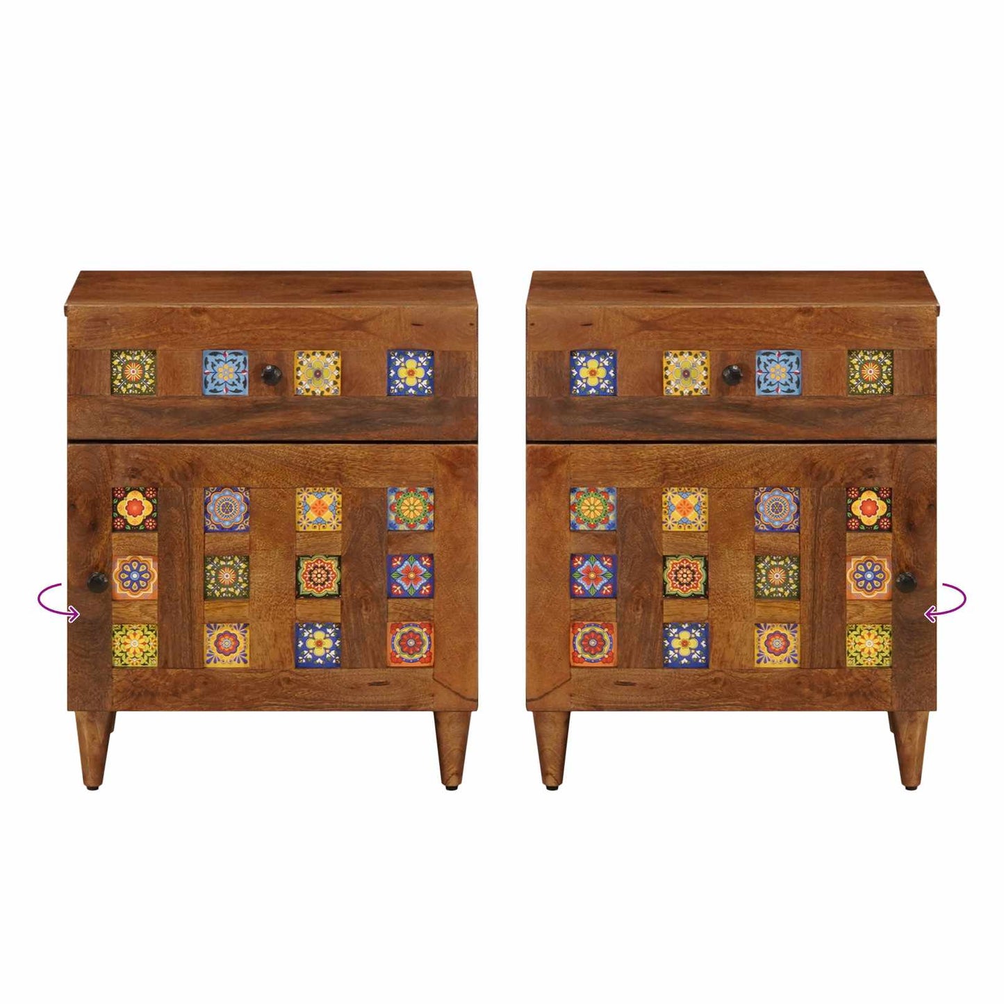 Cabinet de chevet   Bois de mangue massif - Imagem 10