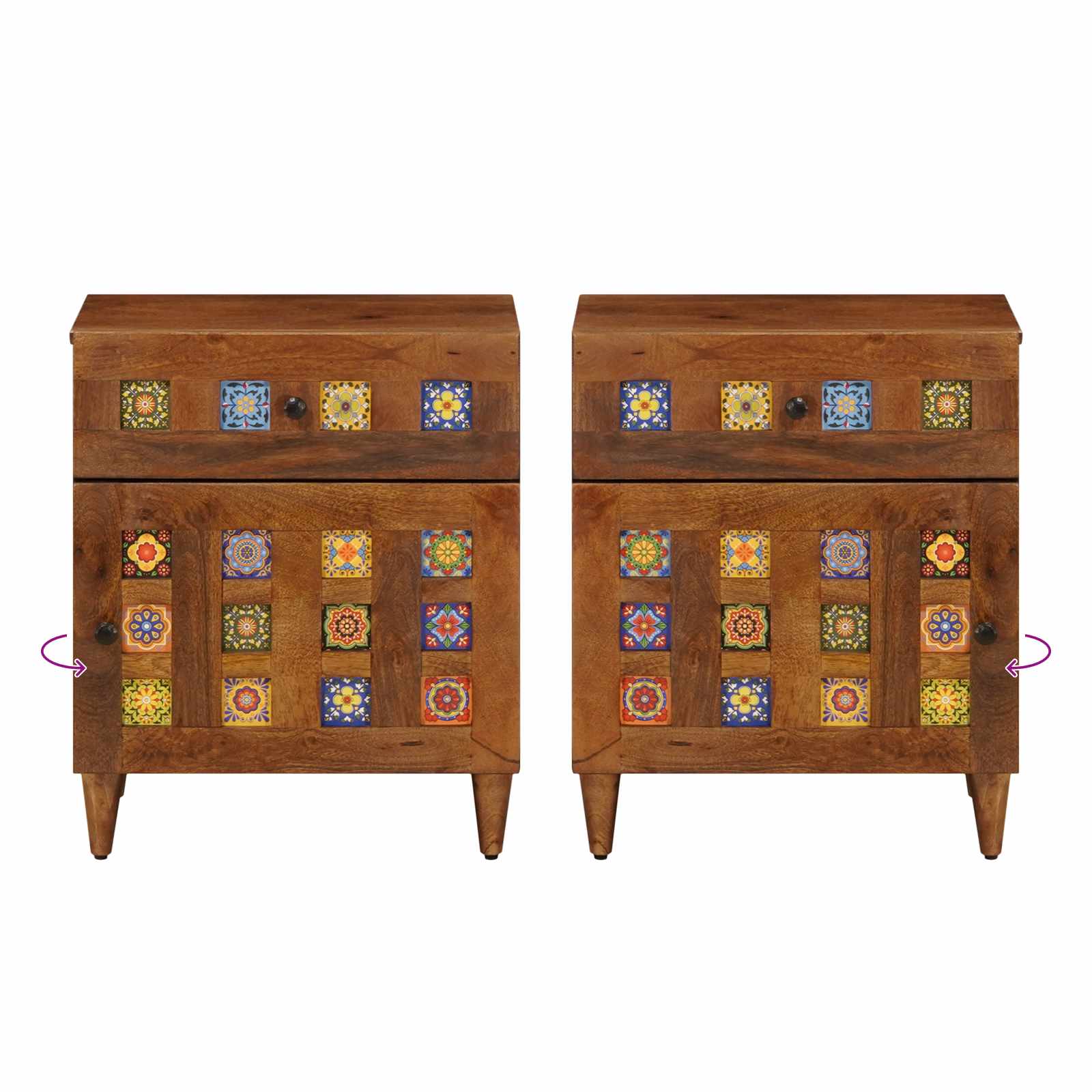 Cabinet de chevet   Bois de mangue massif - Imagem 10