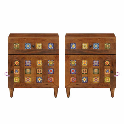 Cabinet de chevet   Bois de mangue massif - Imagem 10