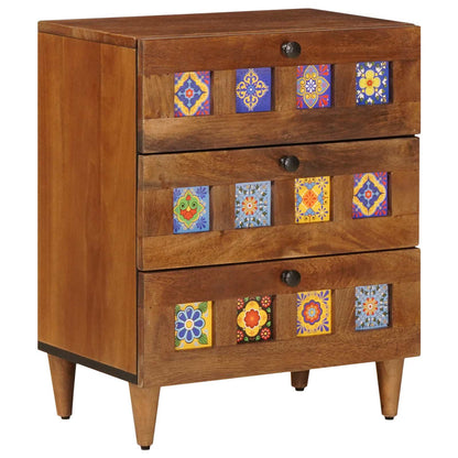 Cabinet de chevet   Bois de mangue massif - Imagem 1