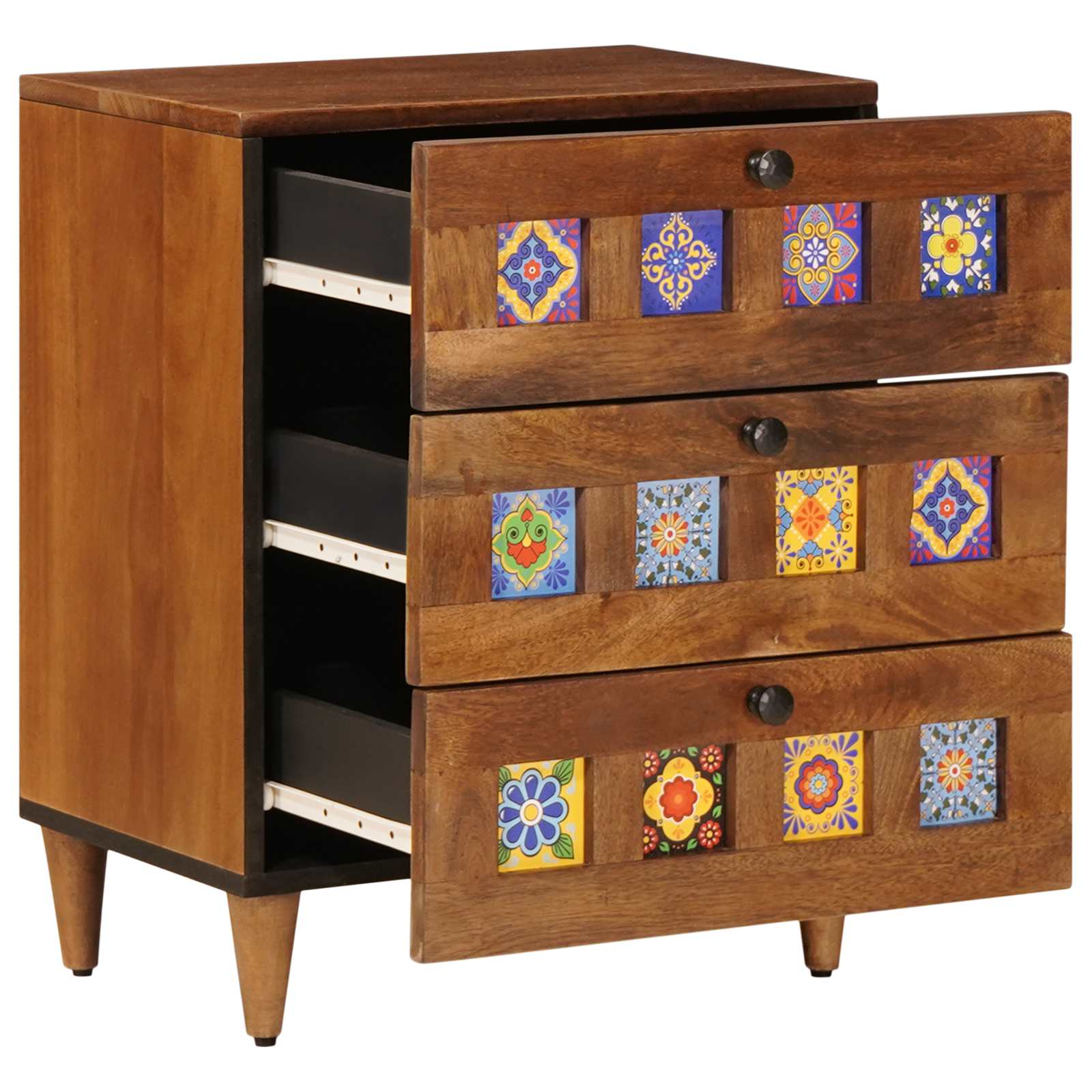 Cabinet de chevet   Bois de mangue massif - Imagem 2