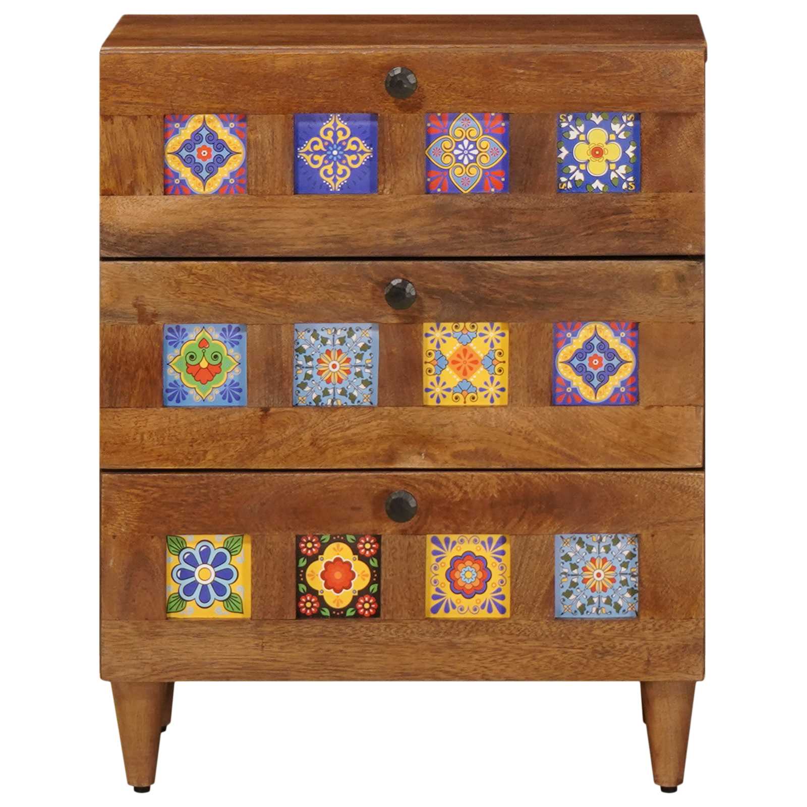 Cabinet de chevet   Bois de mangue massif - Imagem 3
