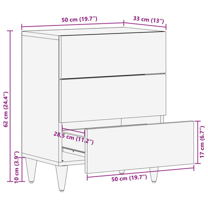 Cabinet de chevet   Bois de mangue massif - Imagem 11