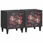 Cabinet de chevet avec porte 2 pcs - Imagem 1