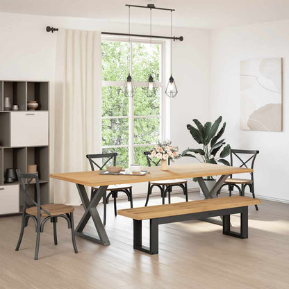 Banc à manger NOAIN pieds en forme de U 180x40x45 cm massif pin - Imagem 2