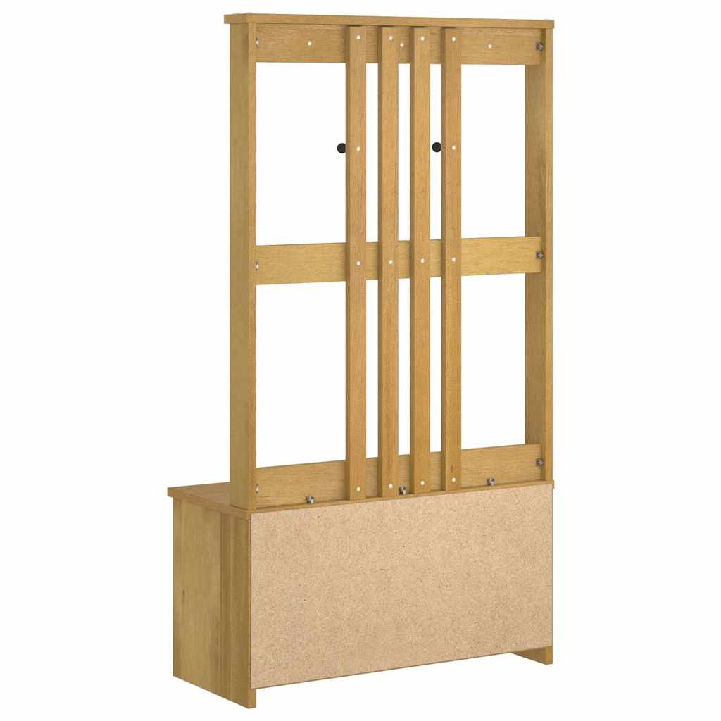 Portemanteau avec banc - Pin massif - Style scandinave - Brun noyer - Sensuri Maison