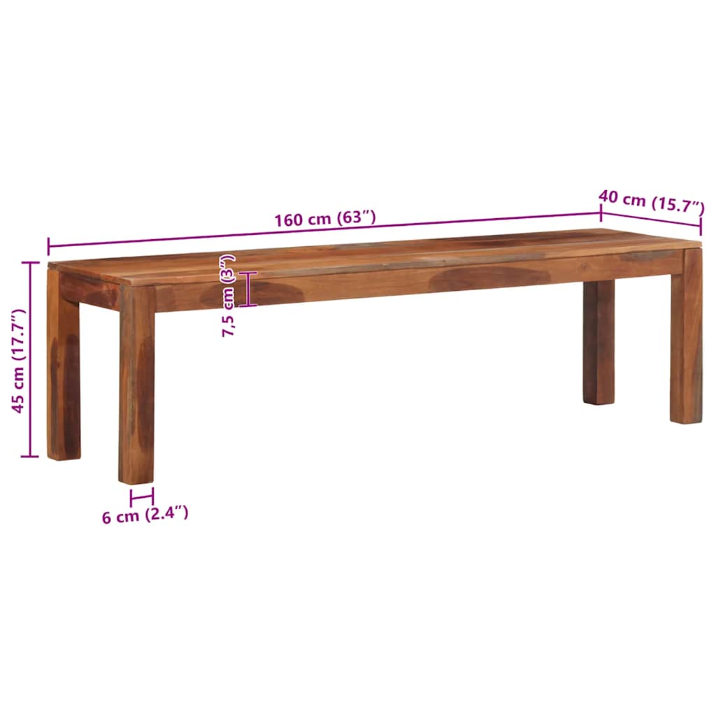 Banc  bois d'acacia massif - Imagem 9