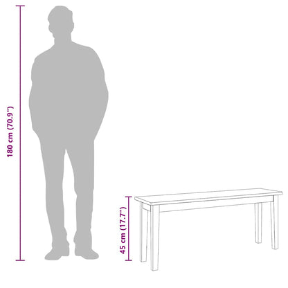 Banc 110 cm  bois massif caoutchouc - Imagem 9