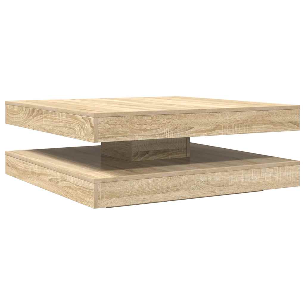 Table basse rotative à 360 degrés chêne fumé 90x90x34,5 cm - Imagem 12