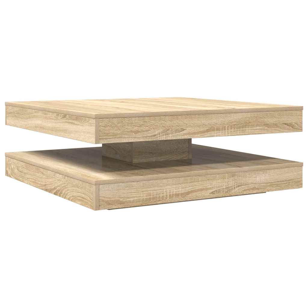 Table basse rotative à 360 degrés chêne fumé 90x90x34,5 cm - Imagem 16