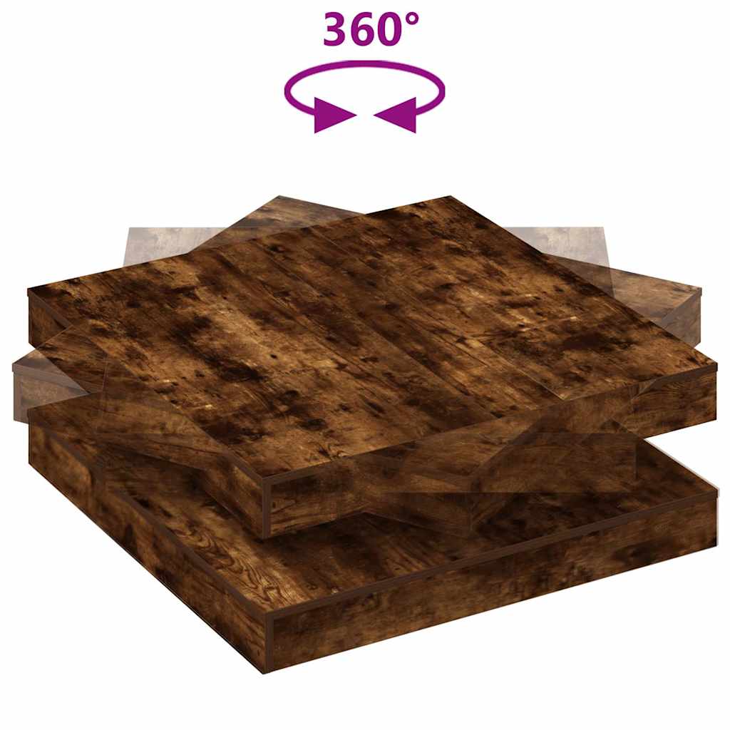 Table basse rotative à 360 degrés chêne fumé 90x90x34,5 cm - Imagem 7