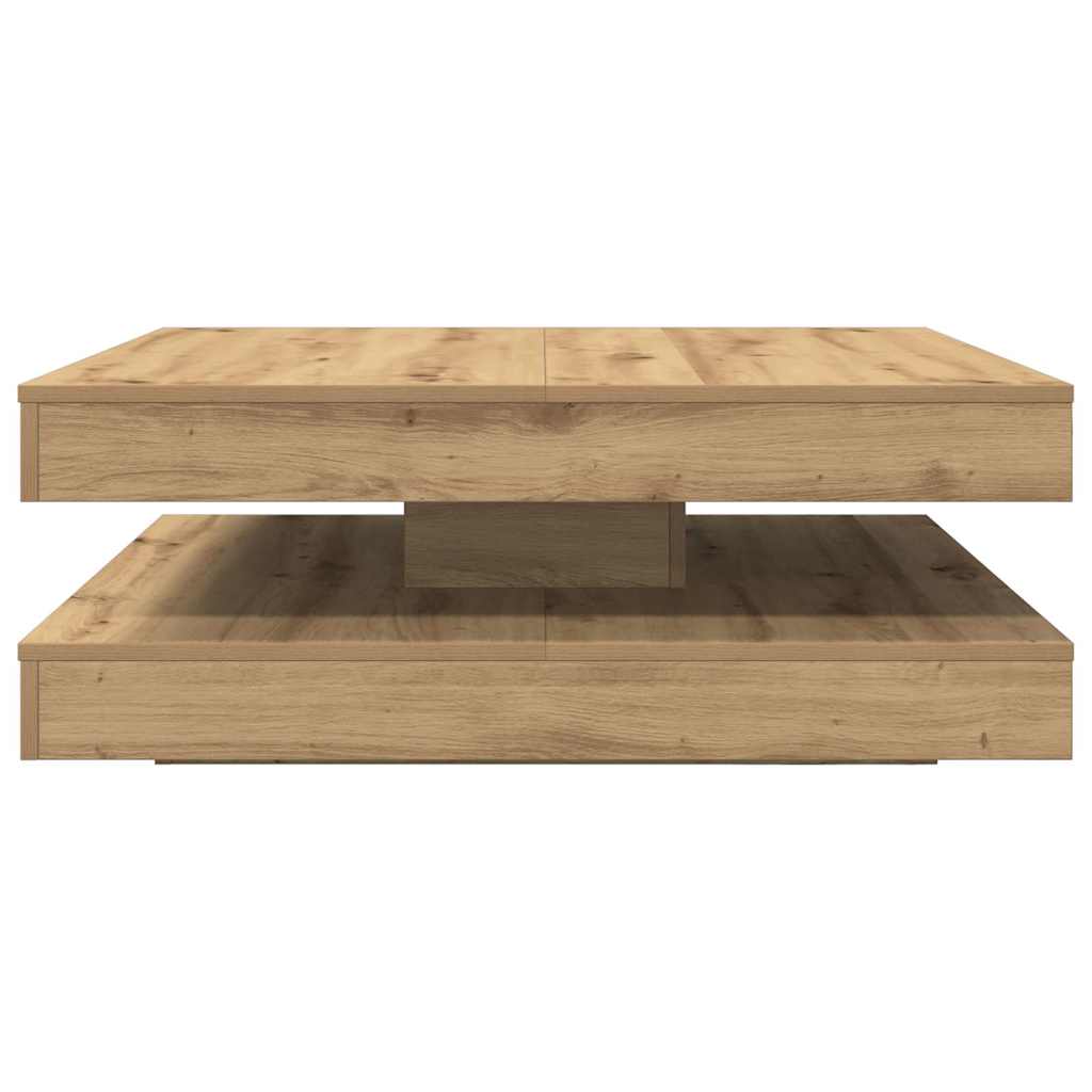 Table basse rotative à 360 degrés chêne artisanal 90x90x34,5 cm - Imagem 4