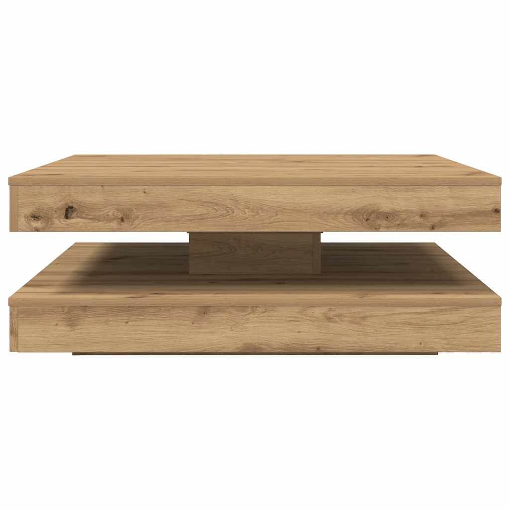 Table basse rotative à 360 degrés chêne artisanal 90x90x34,5 cm - Imagem 5