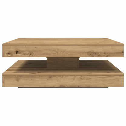 Table basse rotative à 360 degrés chêne artisanal 90x90x34,5 cm - Imagem 5