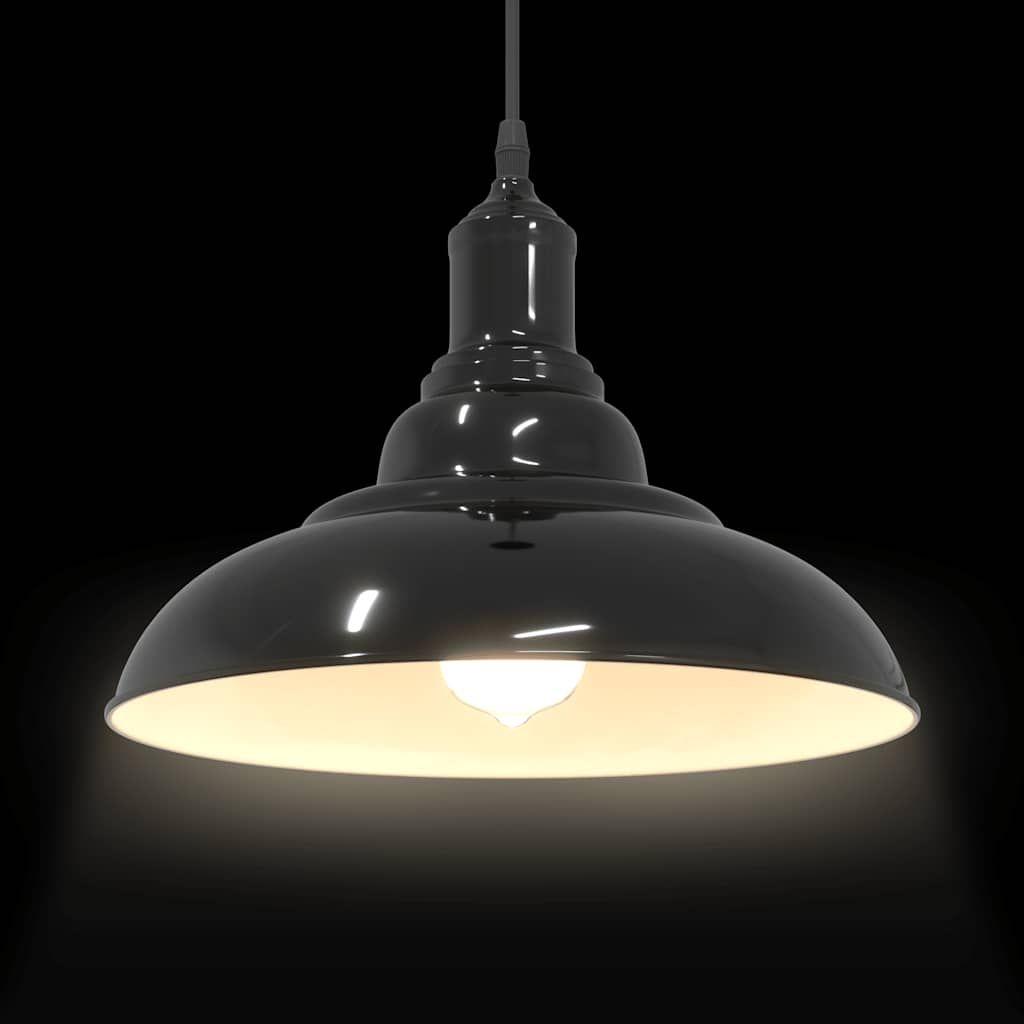 Lampe suspendue réglable hauteur E27  foncé Ø 31 cm métal - Imagem 6