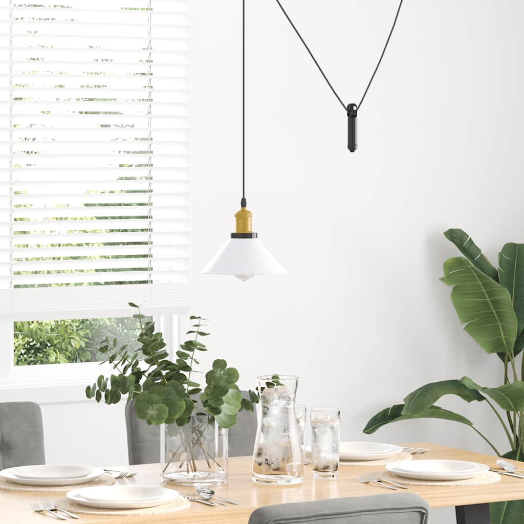 Lampe suspendue réglable hauteur E27  brillant Ø22cm métal - Imagem 3