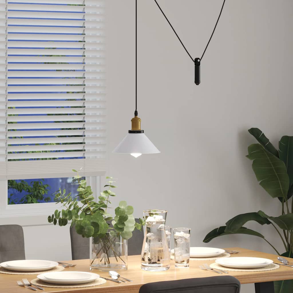Lampe suspendue réglable hauteur E27  brillant Ø22cm métal - Imagem 4