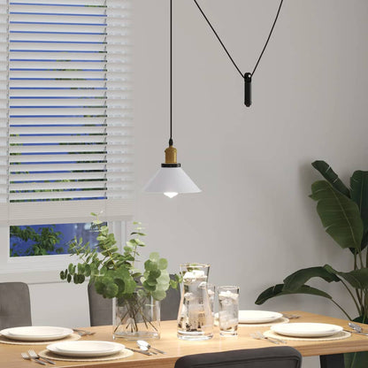 Lampe suspendue réglable hauteur E27  brillant Ø22cm métal - Imagem 4