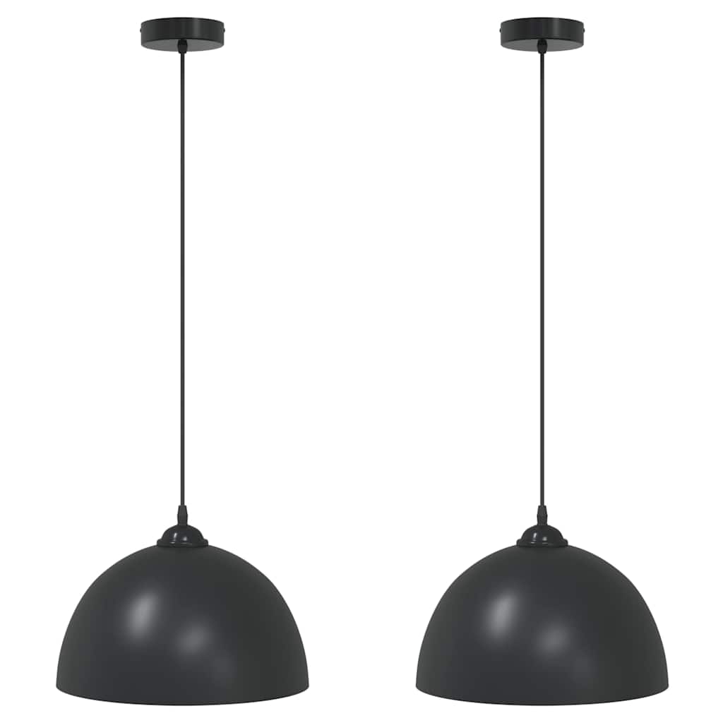 Lampes suspendues 2 pcs hauteur réglable E27  Ø 30 cm métal - Imagem 2