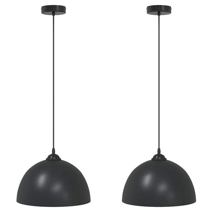 Lampes suspendues 2 pcs hauteur réglable E27  Ø 30 cm métal - Imagem 2