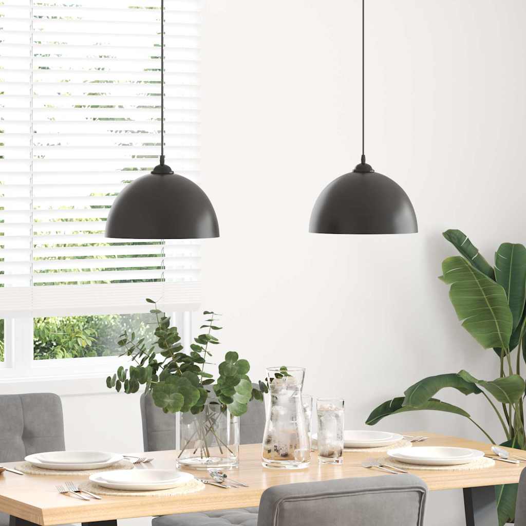 Lampes suspendues 2 pcs hauteur réglable E27  Ø 30 cm métal - Imagem 3